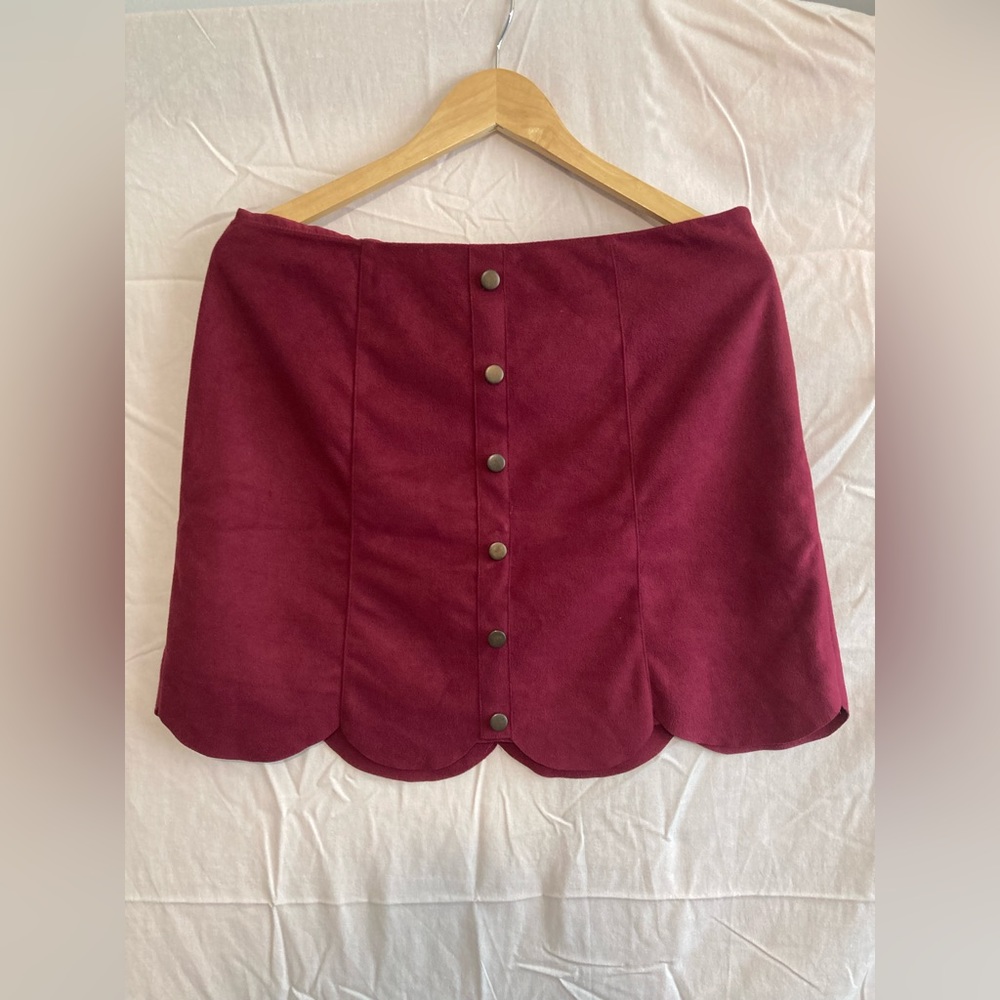 Maroon Lauren Conrad Velvet Skirt Women’s Size 12